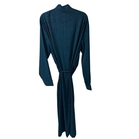 Savage X Fenty Women's Snakeskin Print Long Satin Robe Emerald Green, size L - Picture 11 of 11